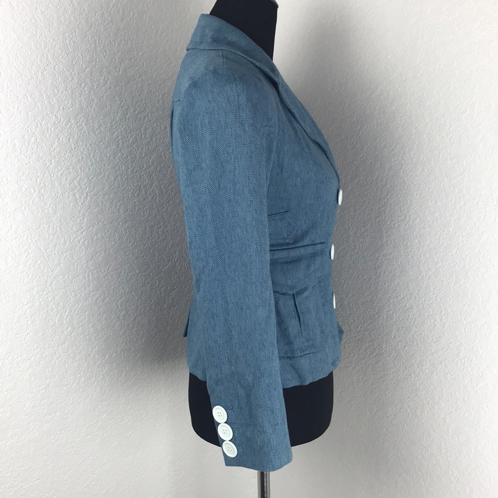 Marc Jacobs Blue With White Button Blazer Jacket - Picture 2 of 7